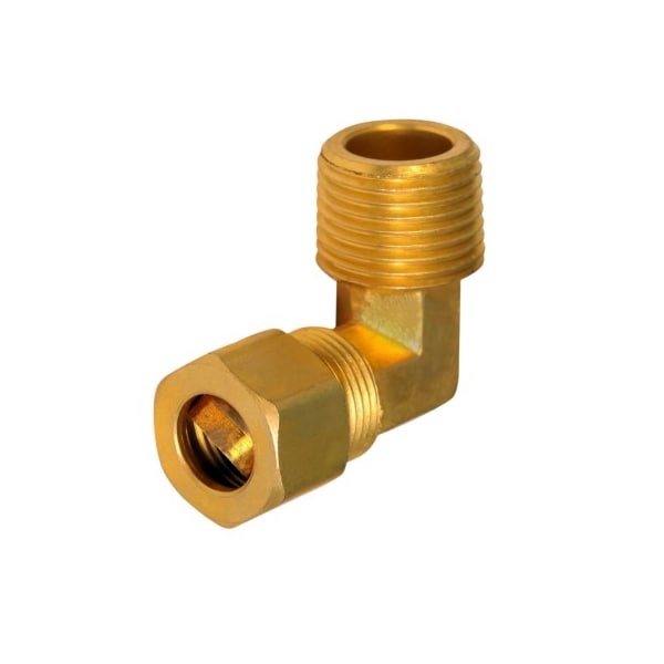 Everflow 3/8 O.D. COMP x 3/8 MIP 90 Degree Elbow Pipe Fitting, Lead Free Brass C69-38-NL - main
